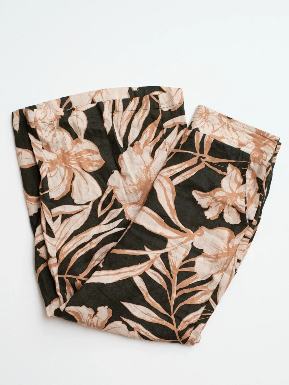 Rachel Zoe Wide-Leg Linen Pants with Tropical Floral Print